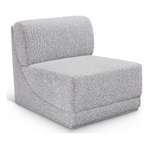 Bowery Hill Contemporary Rich Grey Boucle Durable Fabric Armless