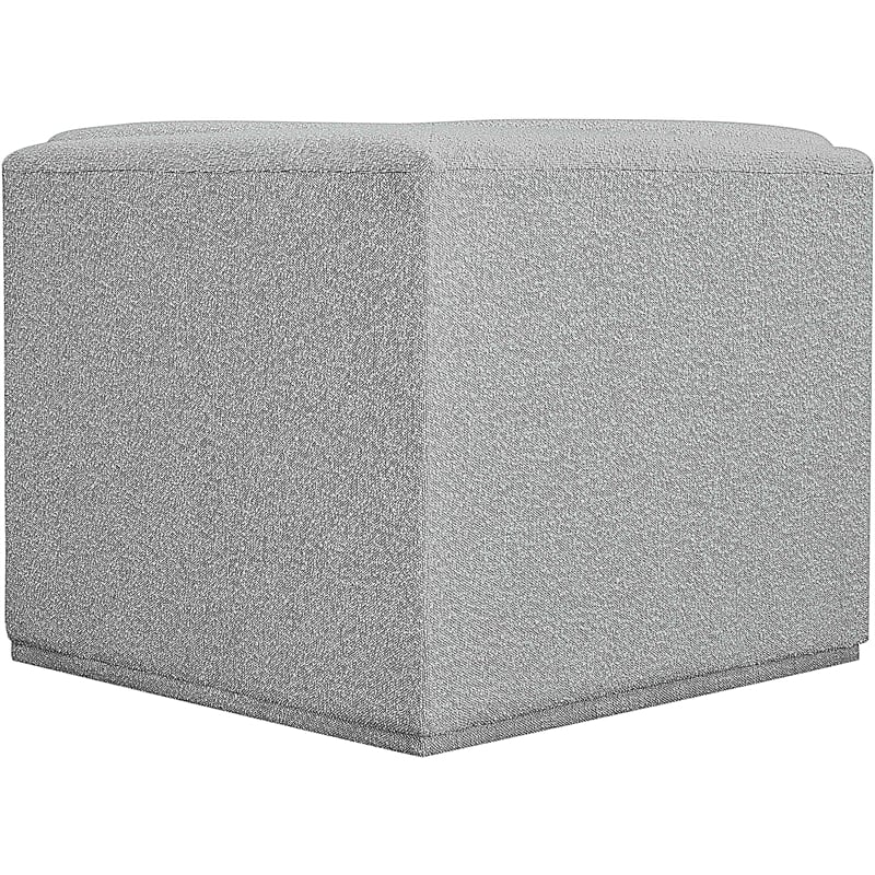 Bowery Hill Contemporary Rich Grey Boucle Durable Fabric Corner