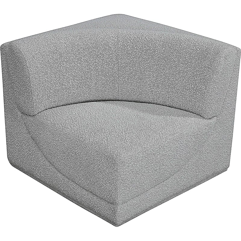 Bowery Hill Contemporary Rich Grey Boucle Durable Fabric Corner