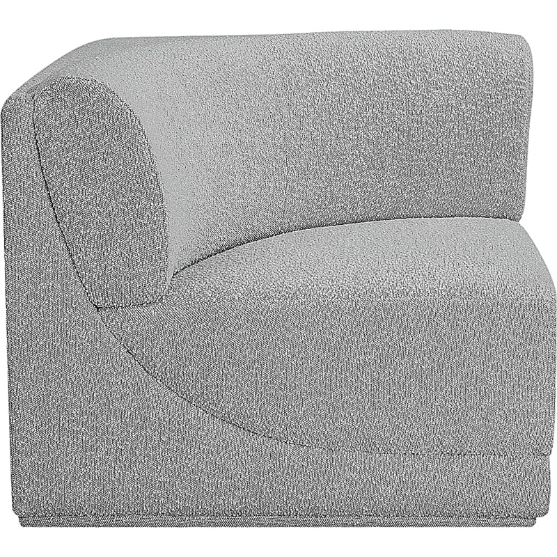 Bowery Hill Contemporary Rich Grey Boucle Durable Fabric Corner