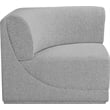 Bowery Hill Contemporary Rich Grey Boucle Durable Fabric Corner