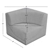 Bowery Hill Contemporary Rich Grey Boucle Durable Fabric Corner