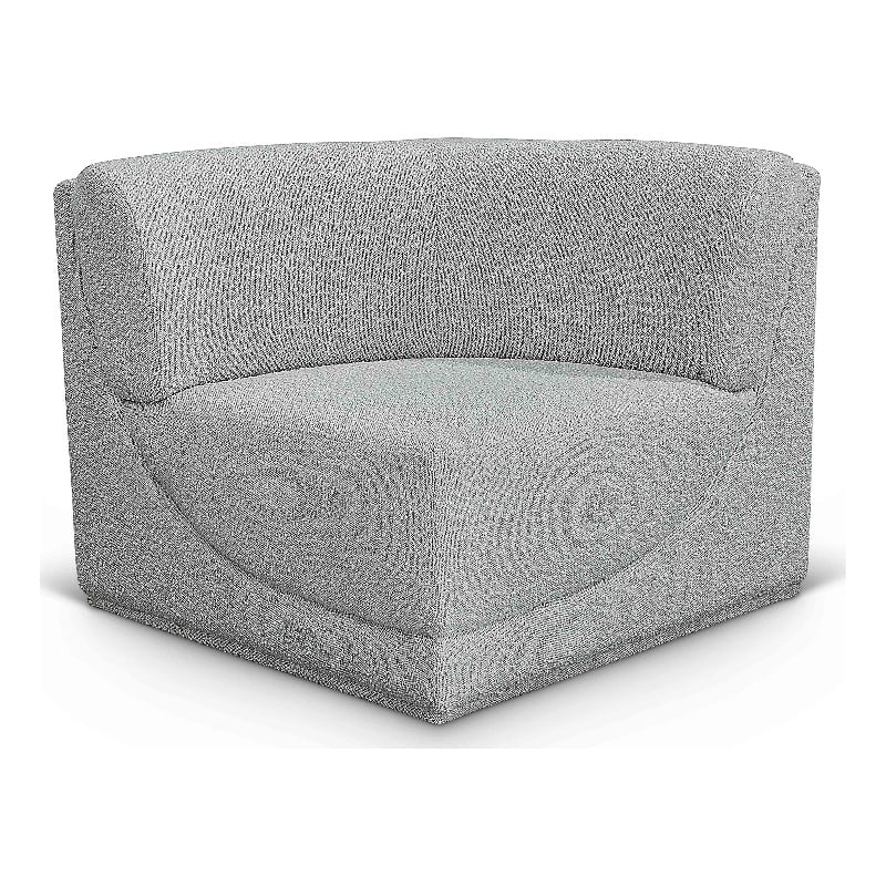 Bowery Hill Contemporary Rich Grey Boucle Durable Fabric Corner