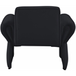 Bowery Hill Contemporary Soft Black Velvet Accent Chair with Curved Arms