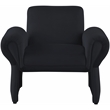 Bowery Hill Contemporary Soft Black Velvet Accent Chair with Curved Arms