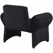 Bowery Hill Contemporary Soft Black Velvet Accent Chair with Curved Arms