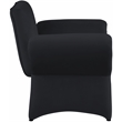 Bowery Hill Contemporary Soft Black Velvet Accent Chair with Curved Arms