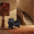 Bowery Hill Contemporary Soft Black Velvet Accent Chair with Curved Arms