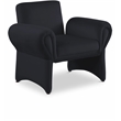 Bowery Hill Contemporary Soft Black Velvet Accent Chair with Curved Arms