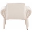 Bowery Hill Contemporary Soft Cream Velvet Accent Chair with Curved Arms