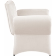 Bowery Hill Contemporary Soft Cream Velvet Accent Chair with Curved Arms