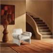 Bowery Hill Contemporary Soft Cream Velvet Accent Chair with Curved Arms
