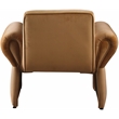 Bowery Hill Contemporary Soft Saddle Velvet Accent Chair with Curved Arms