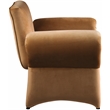 Bowery Hill Contemporary Soft Saddle Velvet Accent Chair with Curved Arms