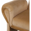 Bowery Hill Contemporary Soft Saddle Velvet Accent Chair with Curved Arms