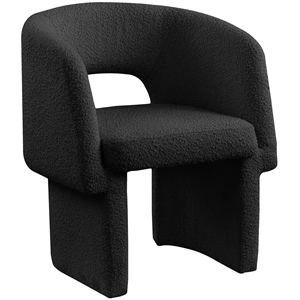 Bowery Hill Contemporary Black Boucle Fabric Dining Chair / Accent Chair