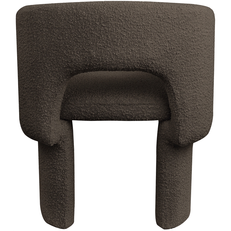 Bowery Hill Contemporary Brown Boucle Fabric Dining Chair / Accent Chair