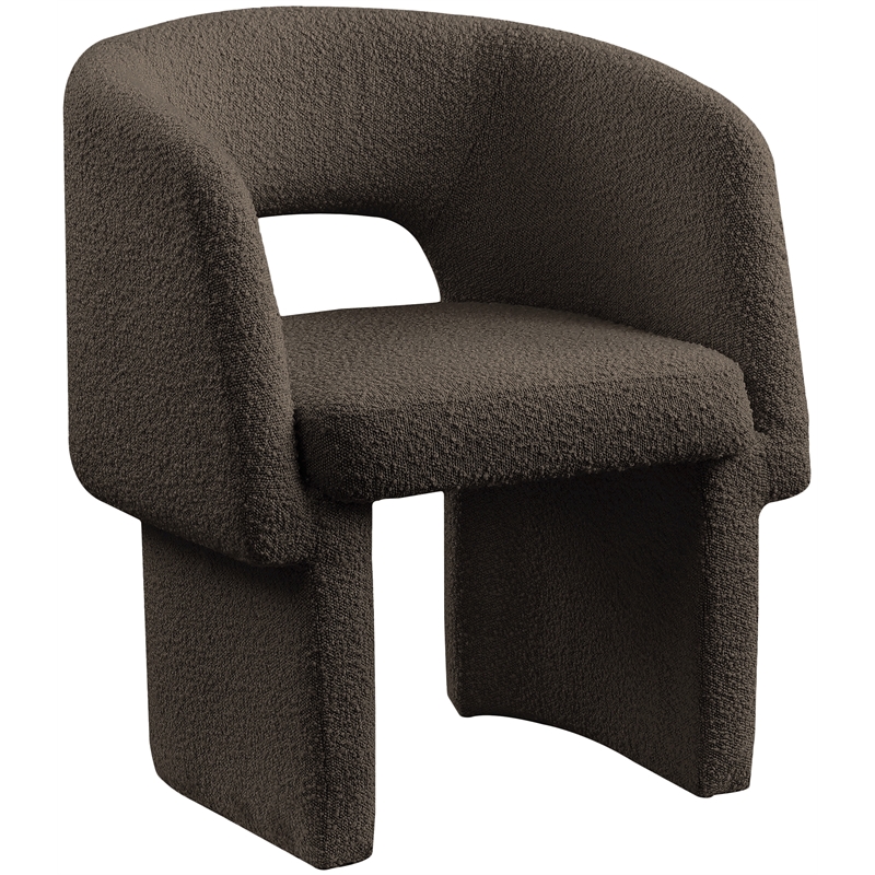 Bowery Hill Contemporary Brown Boucle Fabric Dining Chair / Accent Chair