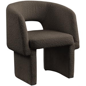 Bowery Hill Contemporary Brown Boucle Fabric Dining Chair / Accent Chair