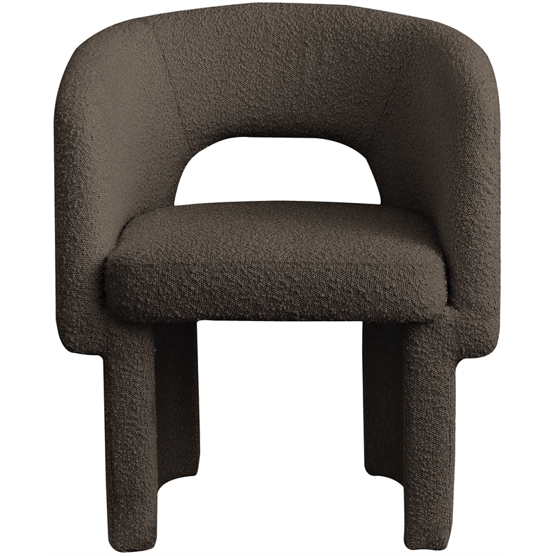 Bowery Hill Contemporary Brown Boucle Fabric Dining Chair / Accent Chair