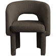 Bowery Hill Contemporary Brown Boucle Fabric Dining Chair / Accent Chair