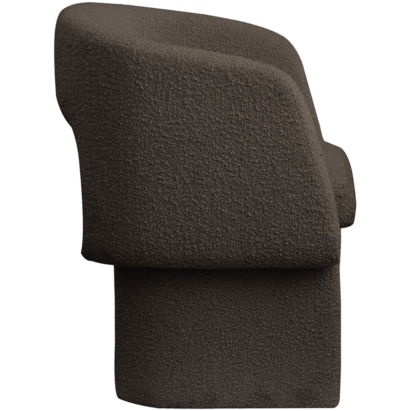 Bowery Hill Contemporary Brown Boucle Fabric Dining Chair / Accent Chair