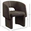 Bowery Hill Contemporary Brown Boucle Fabric Dining Chair / Accent Chair