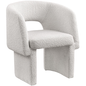 Bowery Hill Contemporary Cream Boucle Fabric Dining Chair / Accent Chair