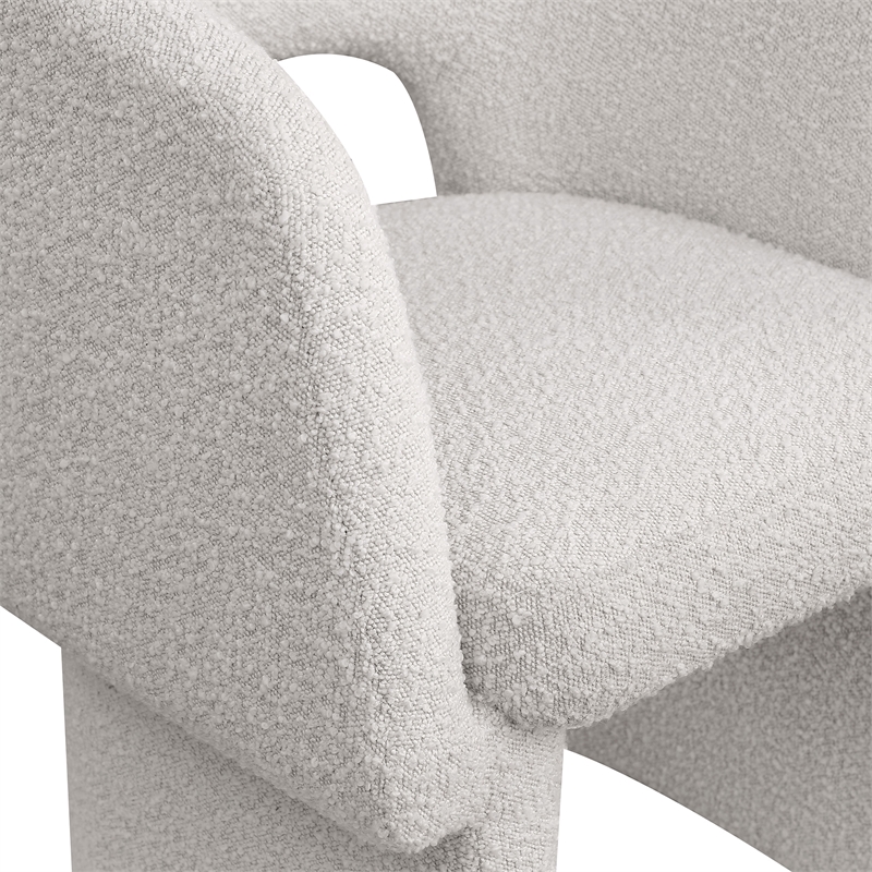 Bowery Hill Contemporary Cream Boucle Fabric Dining Chair / Accent Chair