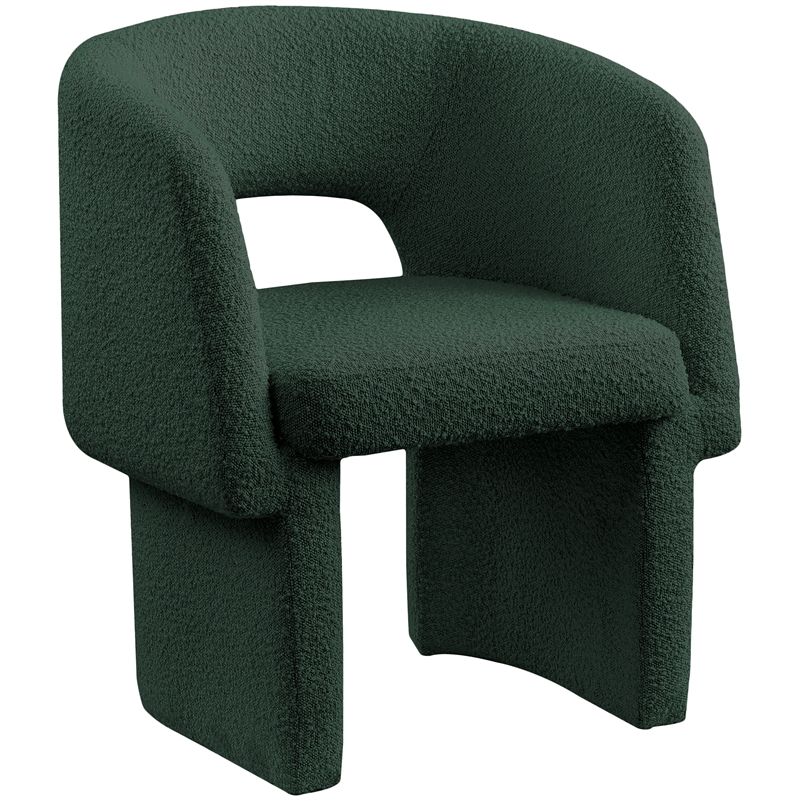 Bowery Hill Contemporary Green Boucle Fabric Dining Chair / Accent Chair