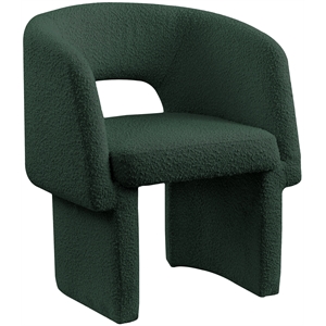 Bowery Hill Contemporary Green Boucle Fabric Dining Chair / Accent Chair