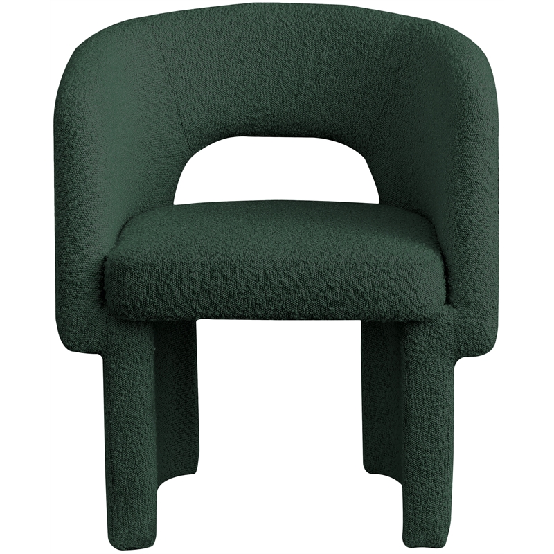 Bowery Hill Contemporary Green Boucle Fabric Dining Chair / Accent Chair