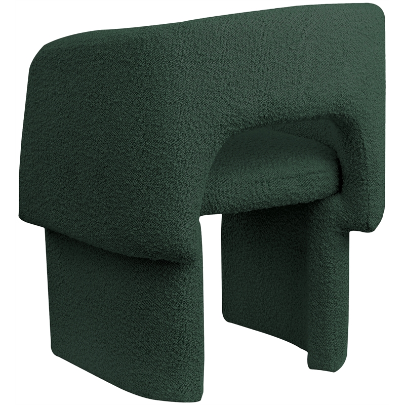 Bowery Hill Contemporary Green Boucle Fabric Dining Chair / Accent Chair