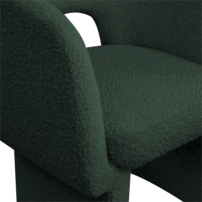 Bowery Hill Contemporary Green Boucle Fabric Dining Chair / Accent Chair