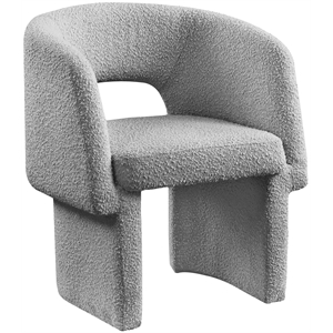 Bowery Hill Contemporary Grey Boucle Fabric Dining Chair / Accent Chair