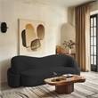 Bowery Hill Contemporary Rich Black Boucle Durable Fabric Sofa