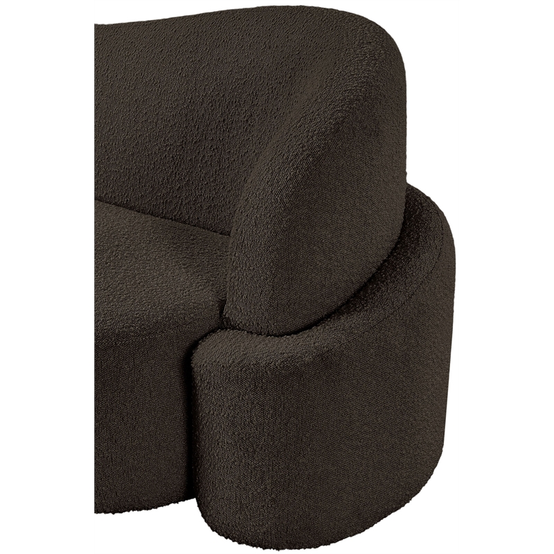 Bowery Hill Contemporary Rich Brown Boucle Durable Fabric Chair