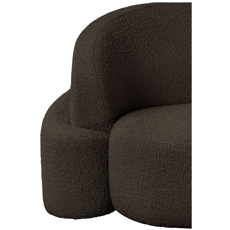 Bowery Hill Contemporary Rich Brown Boucle Durable Fabric Chair