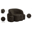 Bowery Hill Contemporary Rich Brown Boucle Durable Fabric Chair