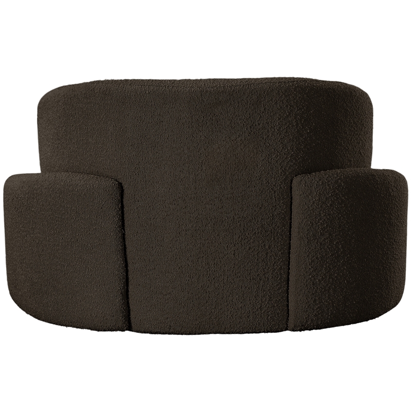 Bowery Hill Contemporary Rich Brown Boucle Durable Fabric Chair