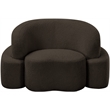 Bowery Hill Contemporary Rich Brown Boucle Durable Fabric Chair