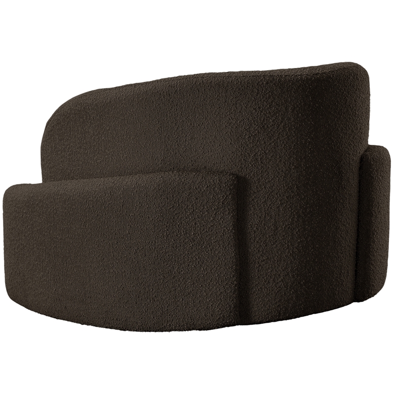 Bowery Hill Contemporary Rich Brown Boucle Durable Fabric Chair