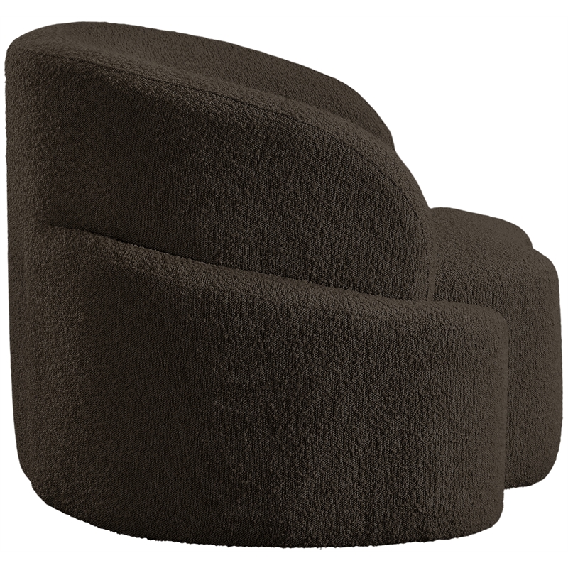 Bowery Hill Contemporary Rich Brown Boucle Durable Fabric Chair