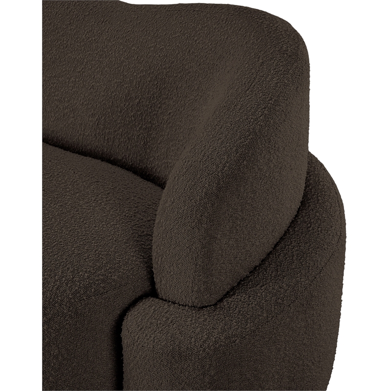 Bowery Hill Contemporary Rich Brown Boucle Durable Fabric Chair