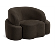 Bowery Hill Contemporary Rich Brown Boucle Durable Fabric Chair