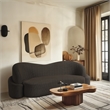 Bowery Hill Contemporary Rich Brown Boucle Durable Fabric Sofa