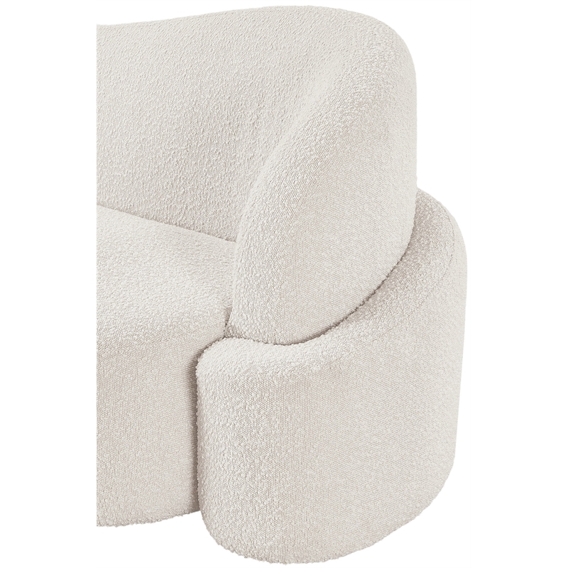 Bowery Hill Contemporary Rich Cream Boucle Durable Fabric Chair
