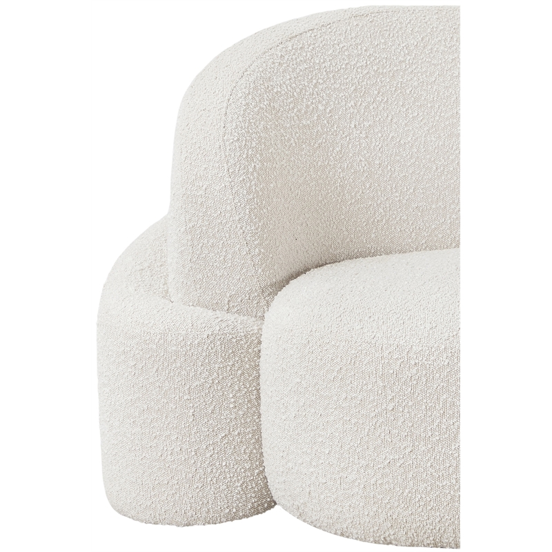 Bowery Hill Contemporary Rich Cream Boucle Durable Fabric Chair