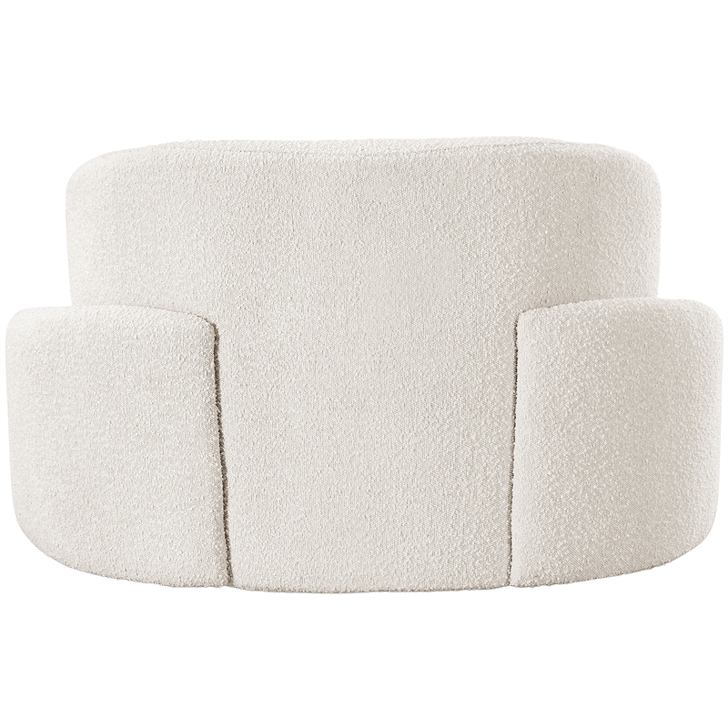 Bowery Hill Contemporary Rich Cream Boucle Durable Fabric Chair