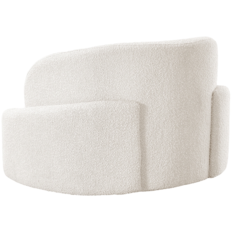Bowery Hill Contemporary Rich Cream Boucle Durable Fabric Chair